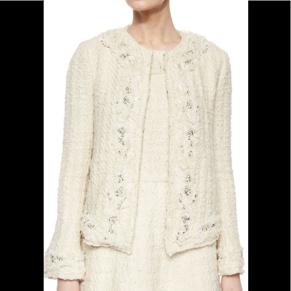 Alice and Olivia embellished tweed jacket.